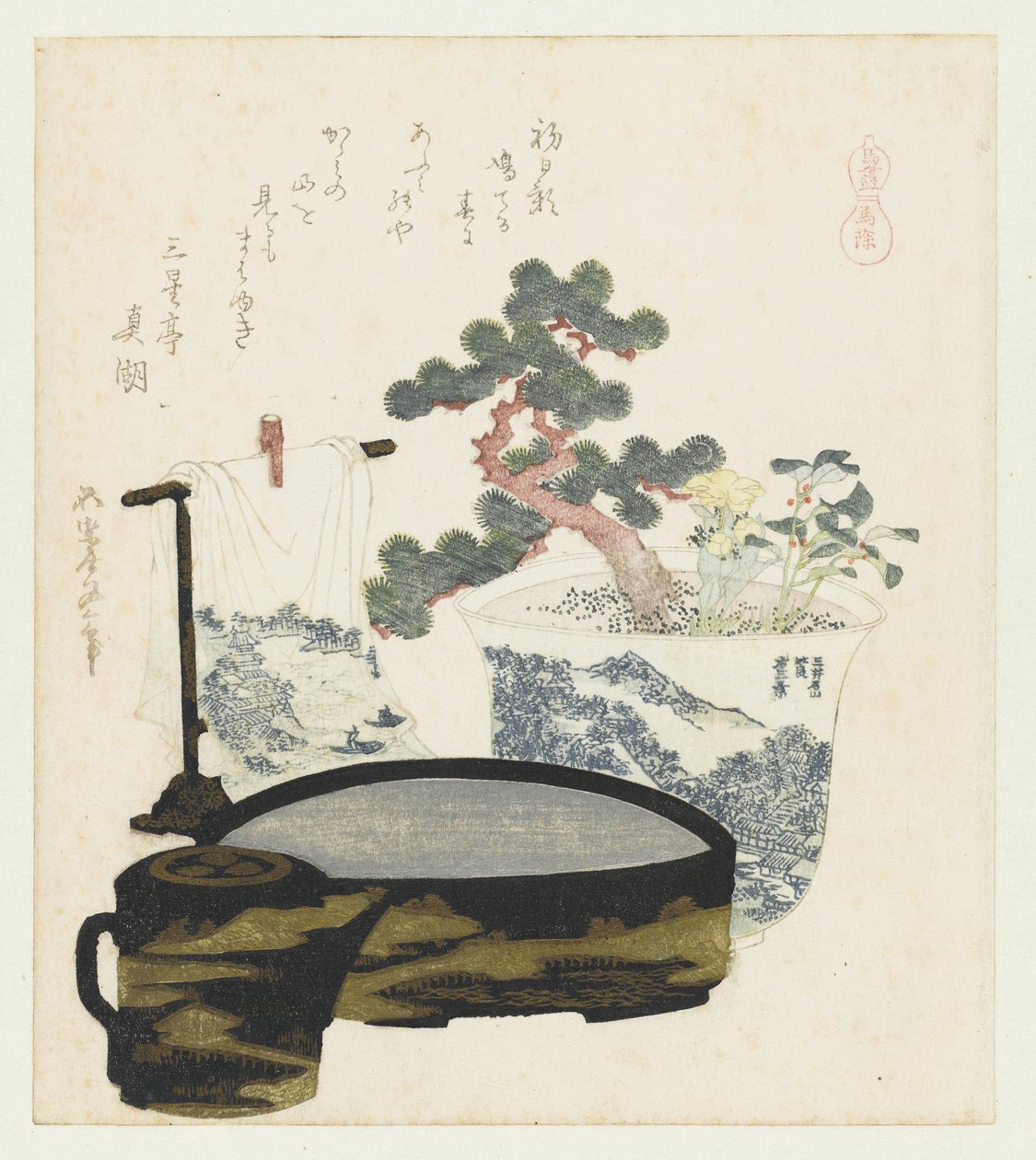 Een paarden amulet door Katsushika Hokusai
