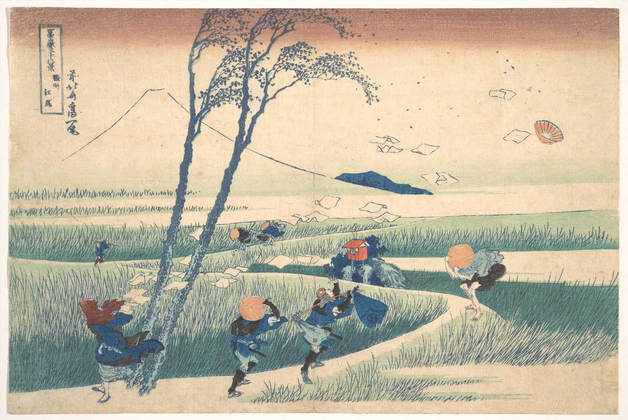 Ejiri in de provincie Suruga (Sunshū Ejiri), uit de serie „Zesendertig gezichten op de berg Fuji“ (Fugaku sanjūrokkei) door Katsushika Hokusai