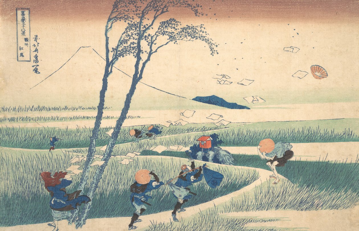 Ejiri in de provincie Suruga Sunshu Ejiri, uit de serie Zesendertig Zichten op de Berg... door Katsushika Hokusai
