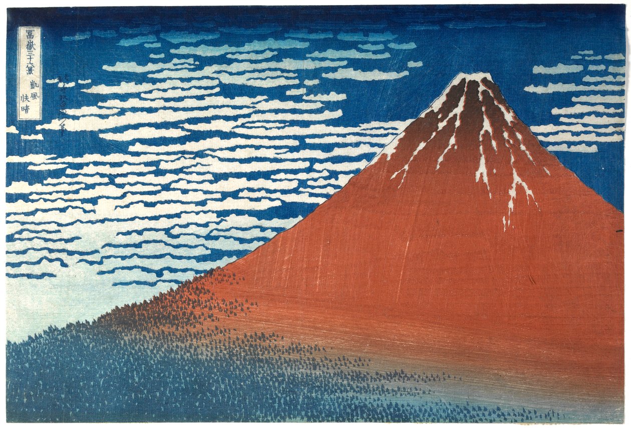 ‘Goede wind, helder weer’, uit de serie ‘Zesendertig gezichten op de berg Fuji’ door Katsushika Hokusai