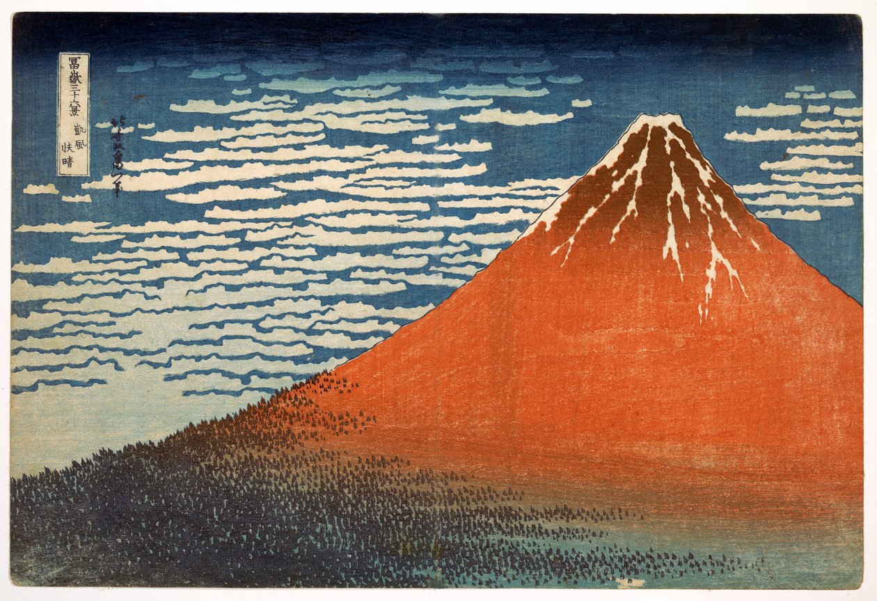 Fuji; Bergen bij helder weer; 1831; uit de serie 