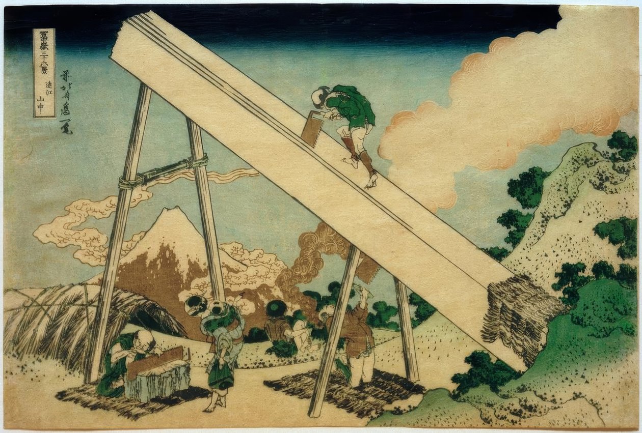 In de Bergen van Tôtômi door Katsushika Hokusai