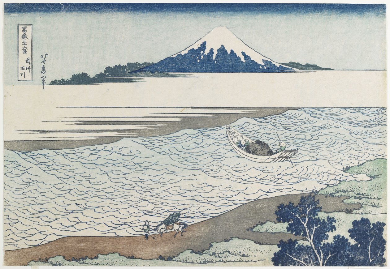 Jewel River in de provincie Musashi, 1831-1834 door Katsushika Hokusai