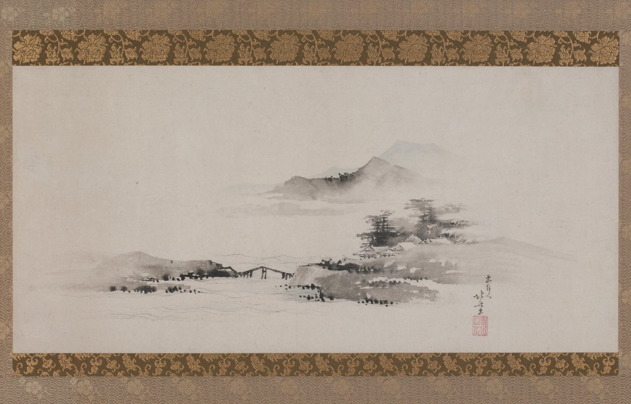 Landschap, Edo-periode, ca. 1801-02 door Katsushika Hokusai
