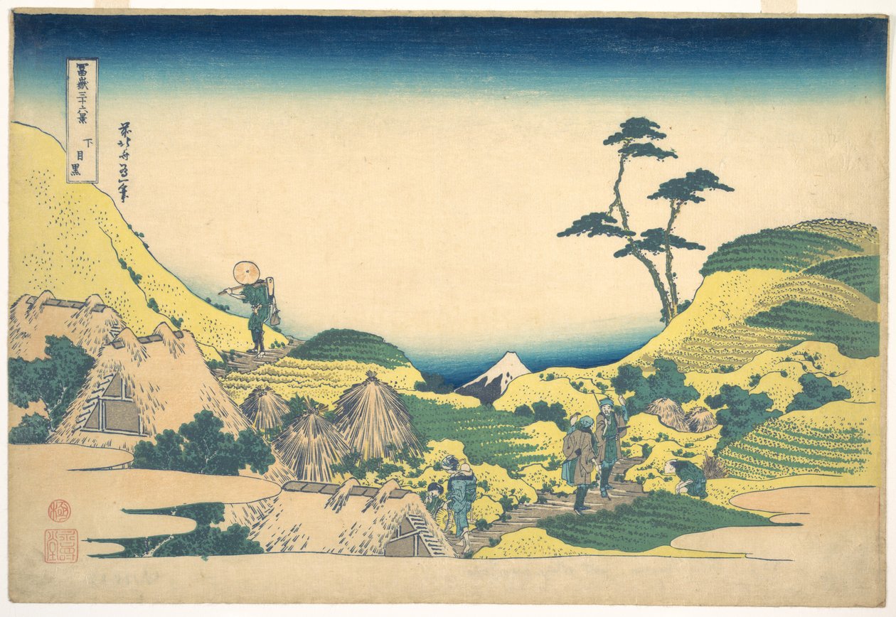 Onder-Meguro (Shimo Meguro), uit de serie „Zesendertig gezichten op de berg Fuji“ (Fugaku sanjūrokkei) door Katsushika Hokusai