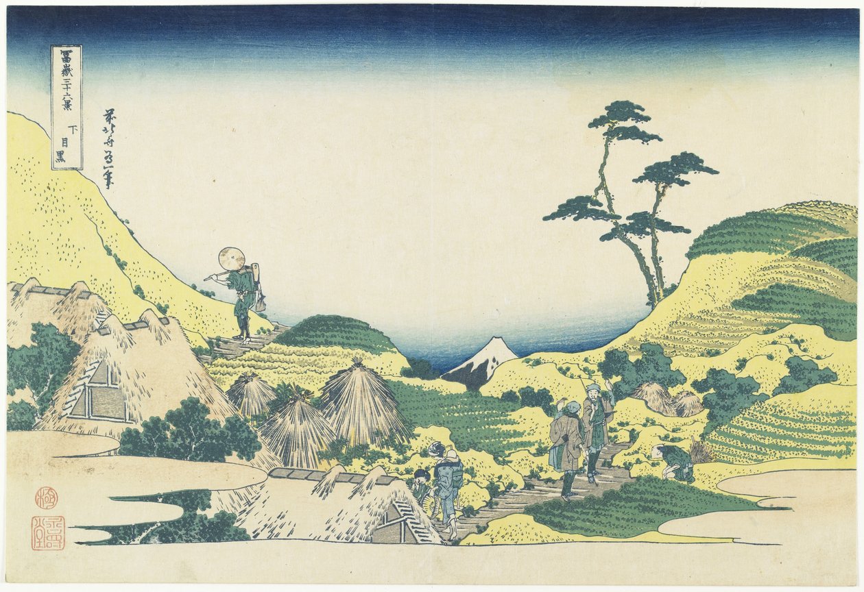Lager Meguro, 1831-1834 door Katsushika Hokusai