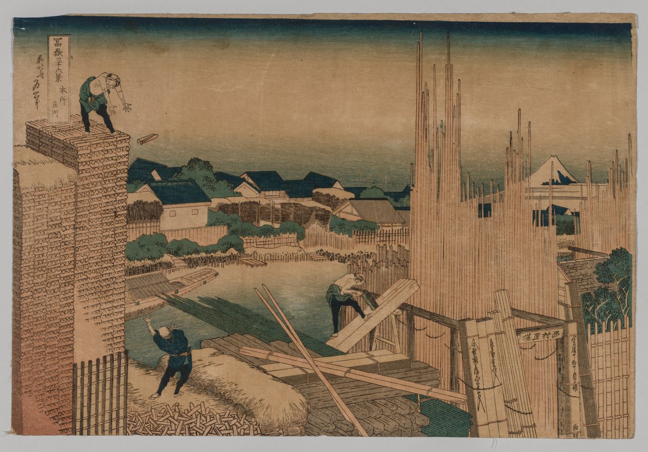 Houthandel door Katsushika Hokusai