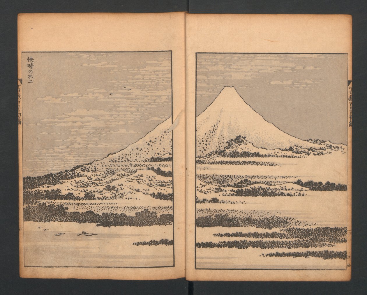 Mount Fuji van het Bamboebos, uit Honderd Zichten op de Fuji door Katsushika Hokusai