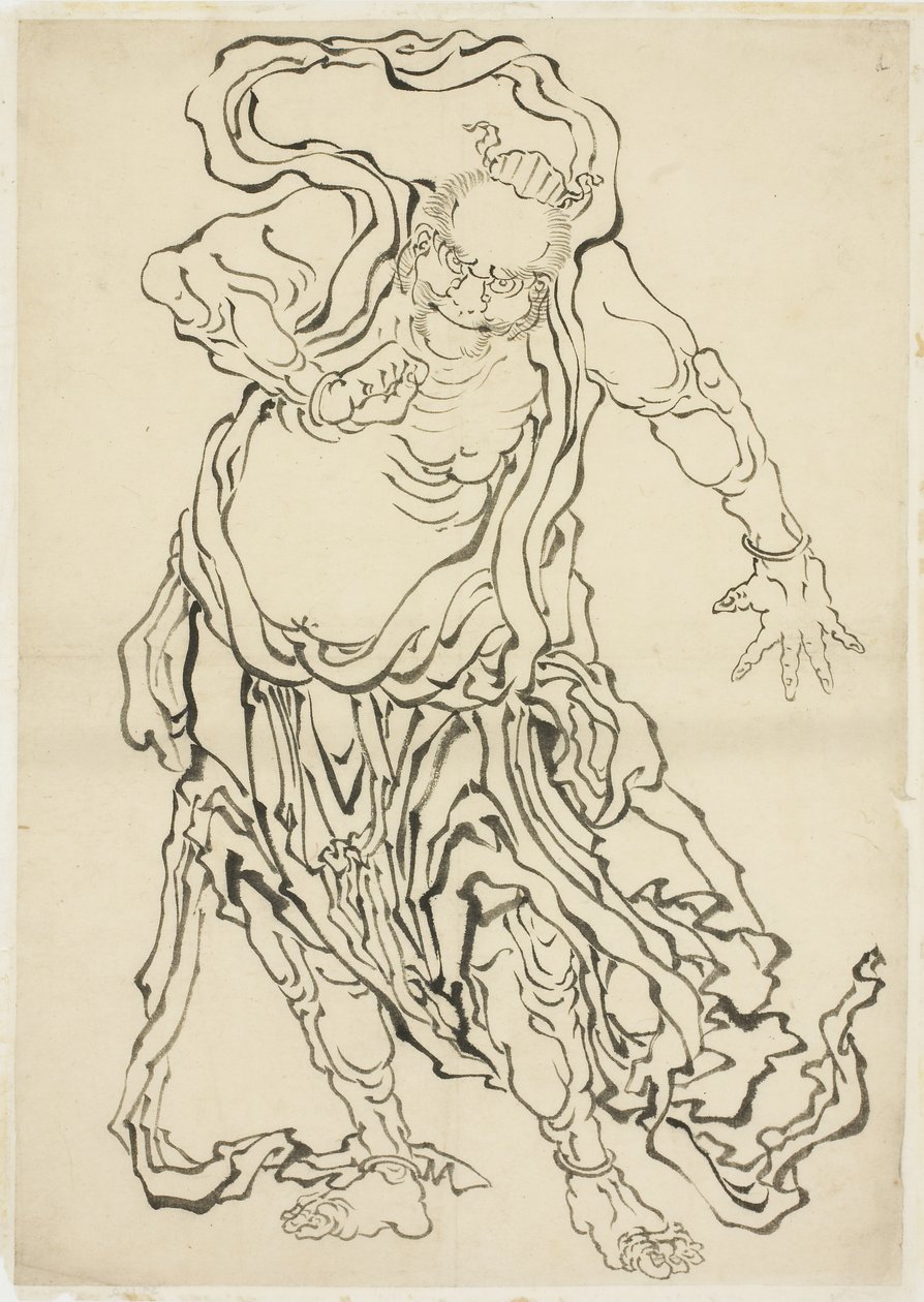 Een van de Nio (Een Beschermer) door Katsushika Hokusai
