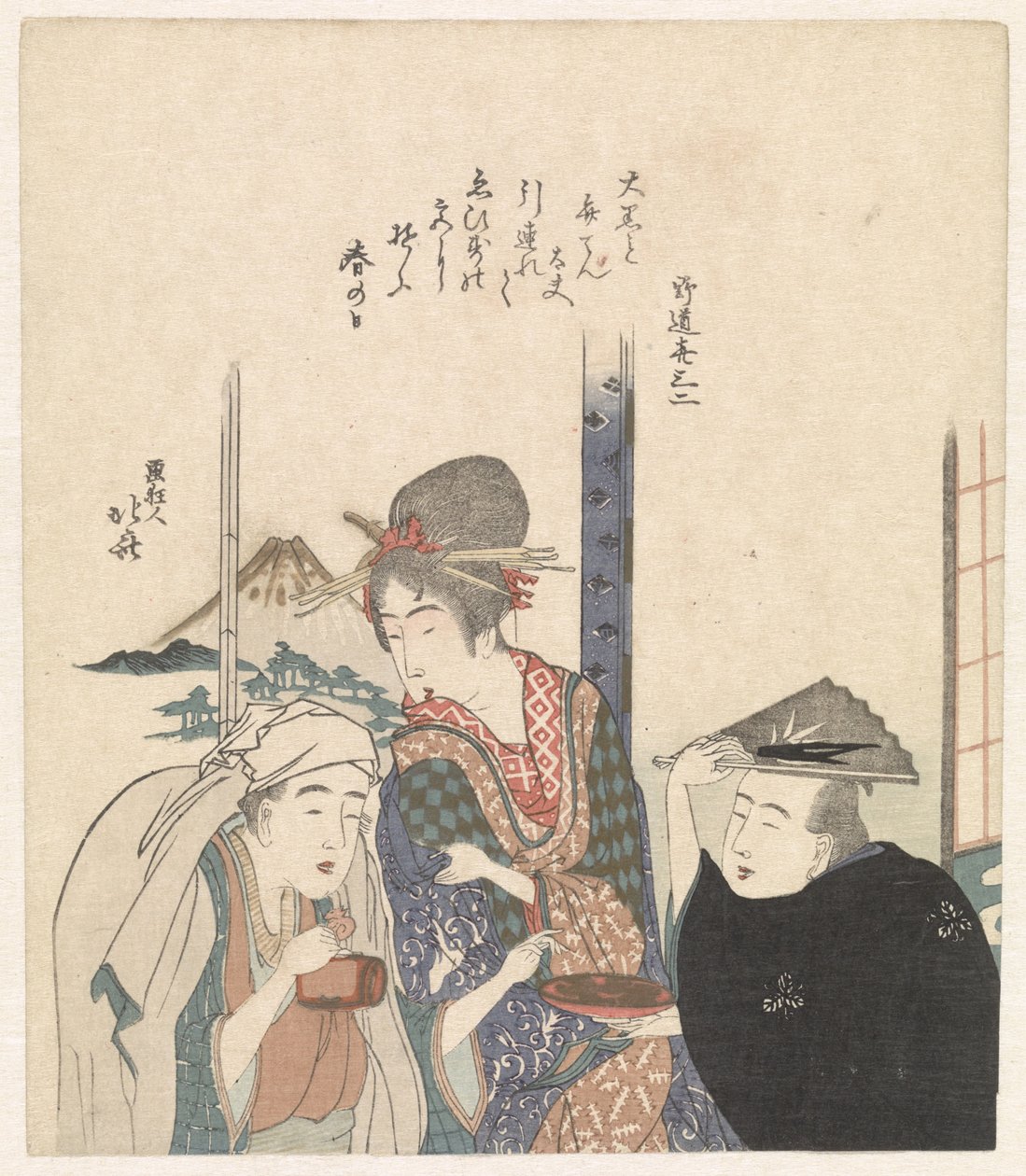 Parodie van de goden Daikoku en Benten door Katsushika Hokusai