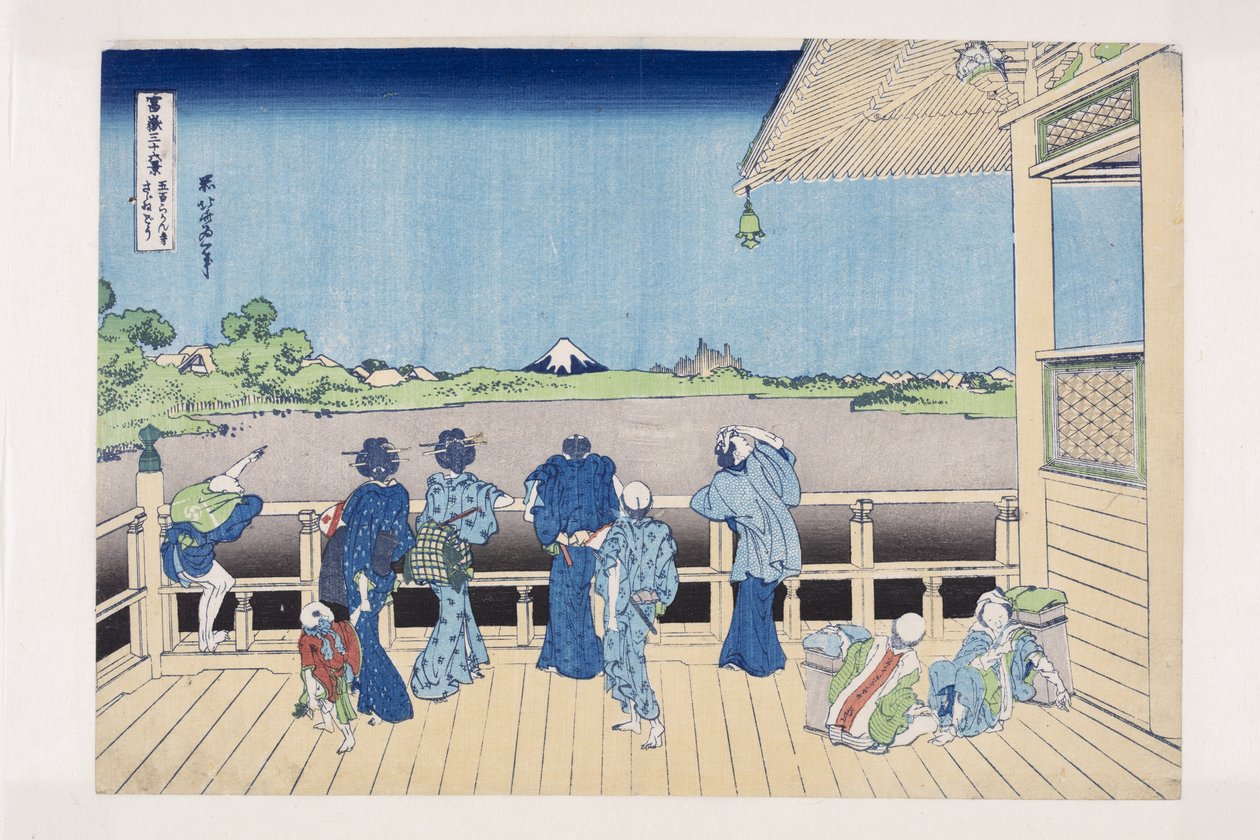 Sazai Hal van de Tempel van de Vijfhonderd Arhats door Katsushika Hokusai