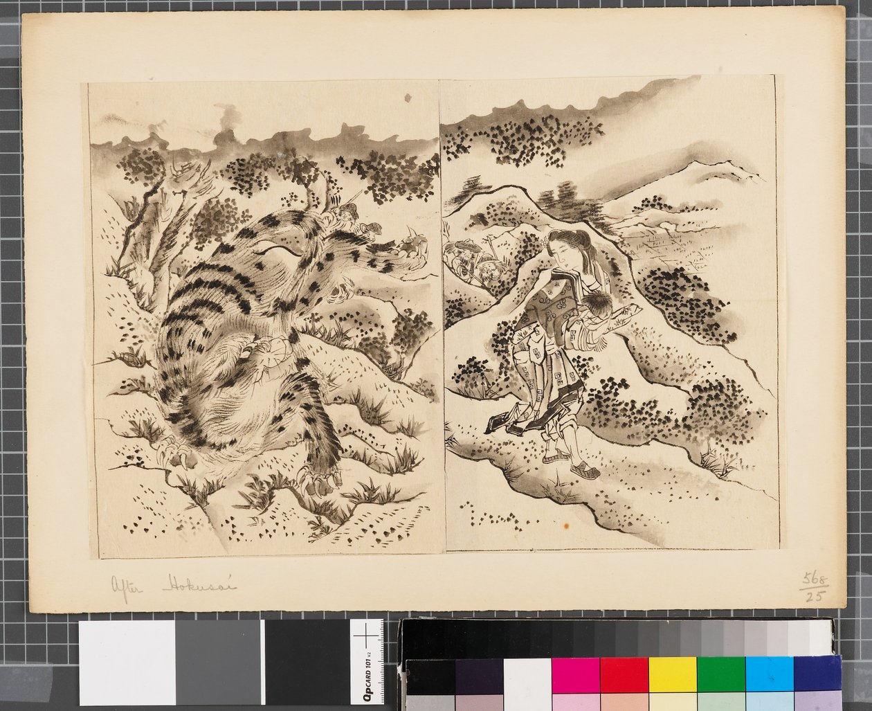 Scènes uit de oorlog tussen Japan en Korea, eind 18e-begin 19e eeuw door Katsushika Hokusai