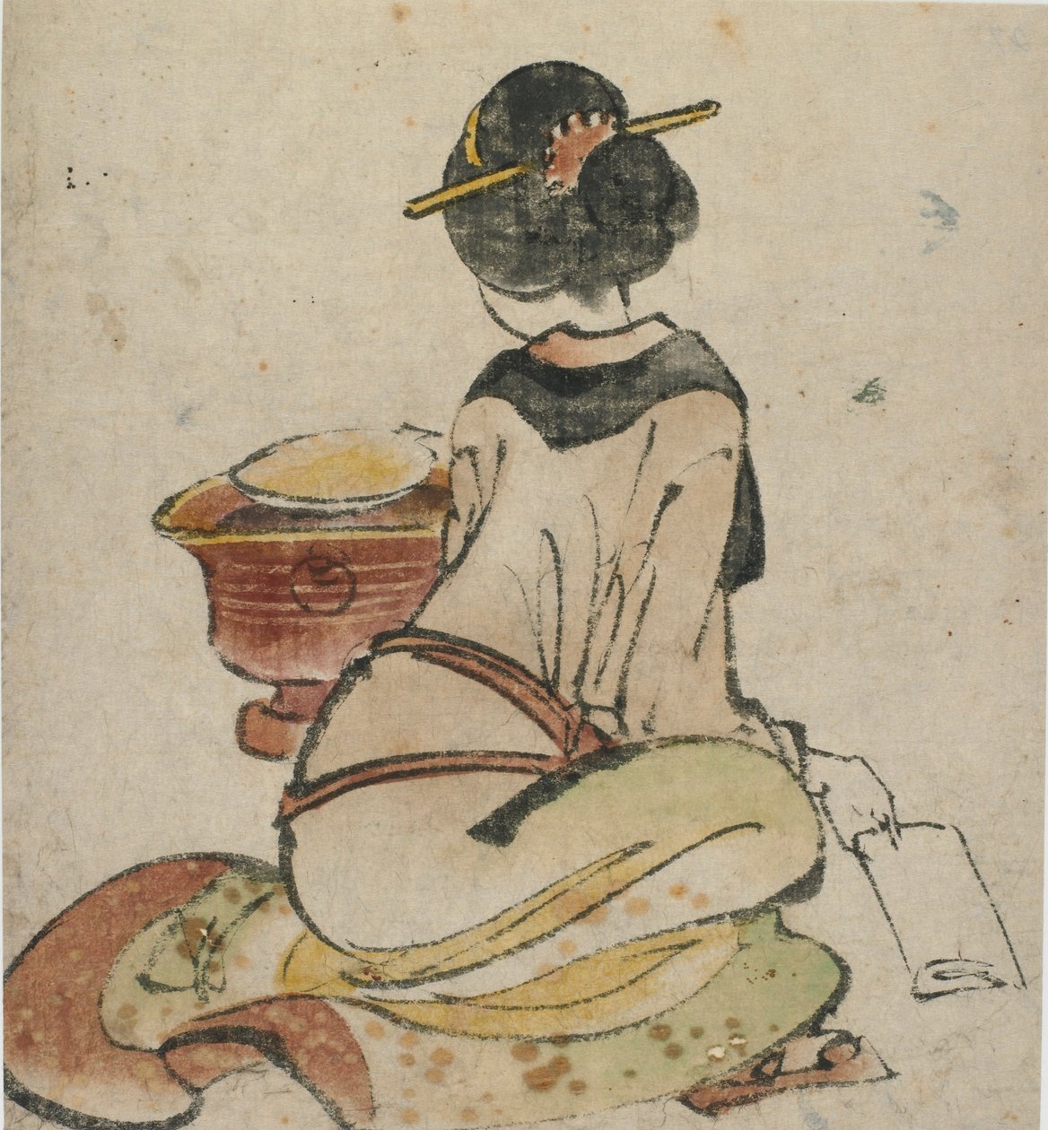 Zittende figuur van een vrouw door Katsushika Hokusai