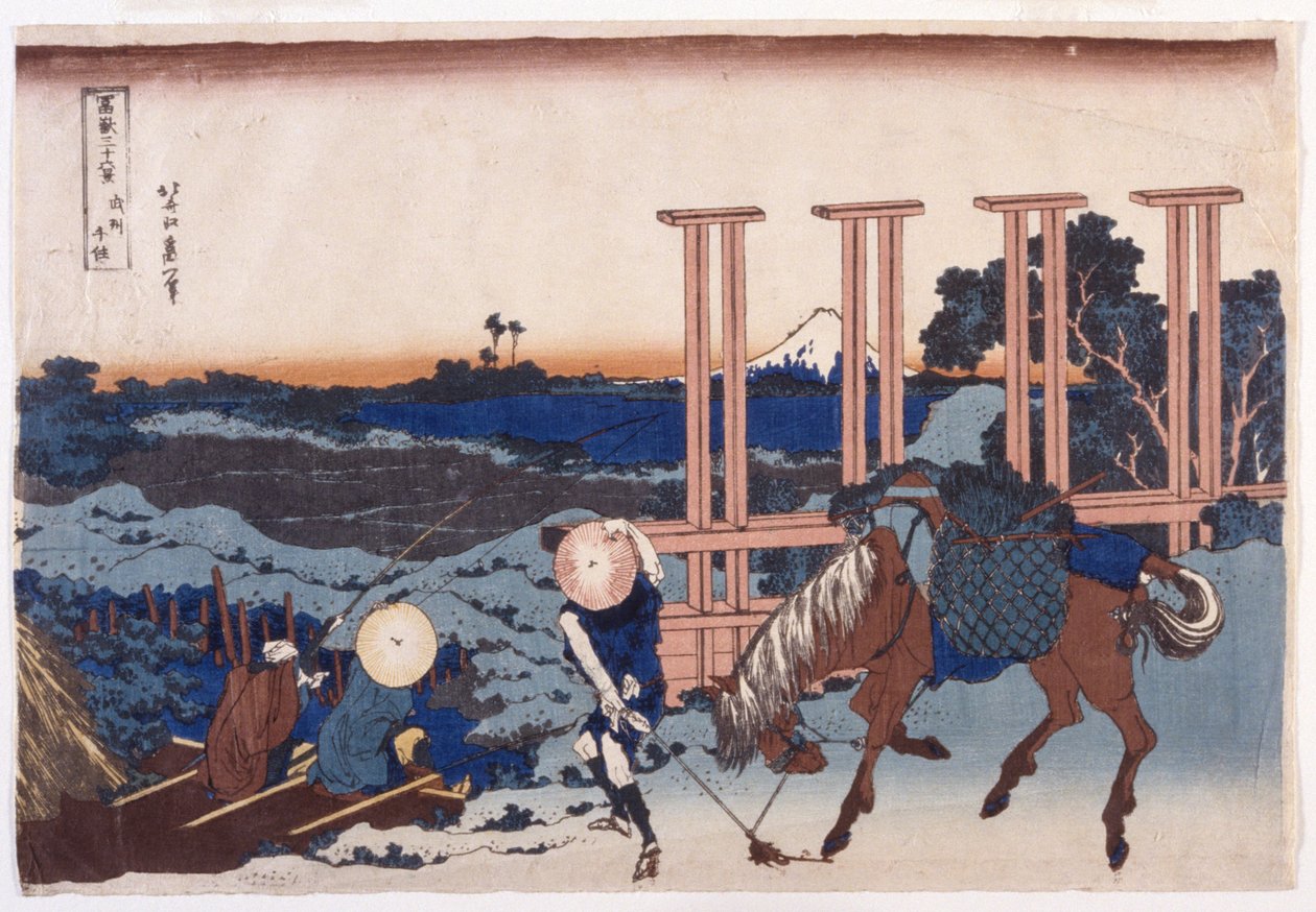 Senju in de provincie Musashi (Bushu Senju) door Katsushika Hokusai