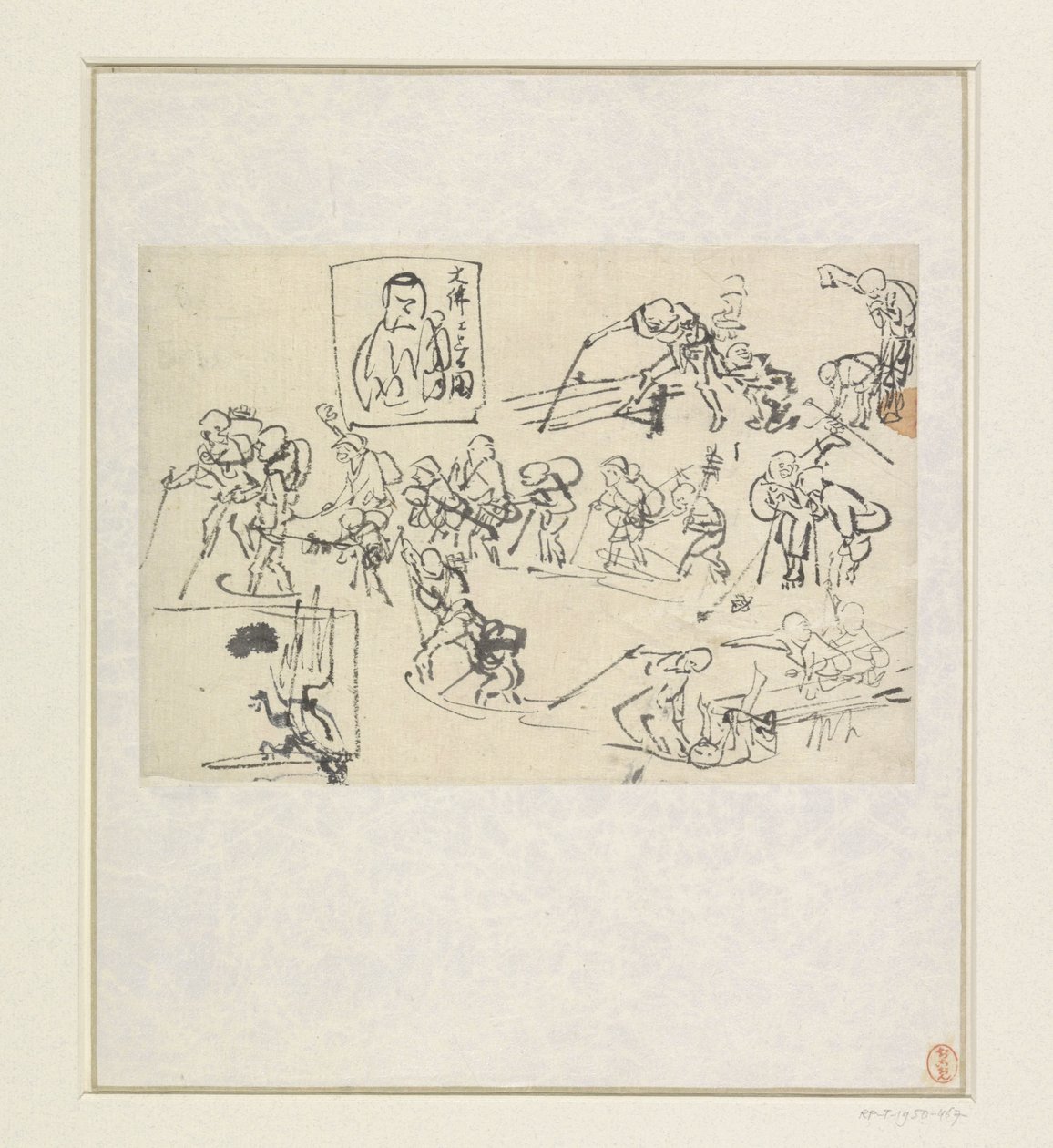 Shishi-schetsen door Katsushika Hokusai