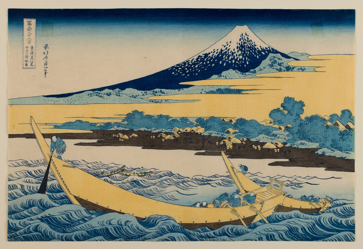 Schets van de Tago-baai bij Ejiri aan de Tōkaidō, uit de serie „Zesendertig gezichten op de berg Fuji“ door Katsushika Hokusai