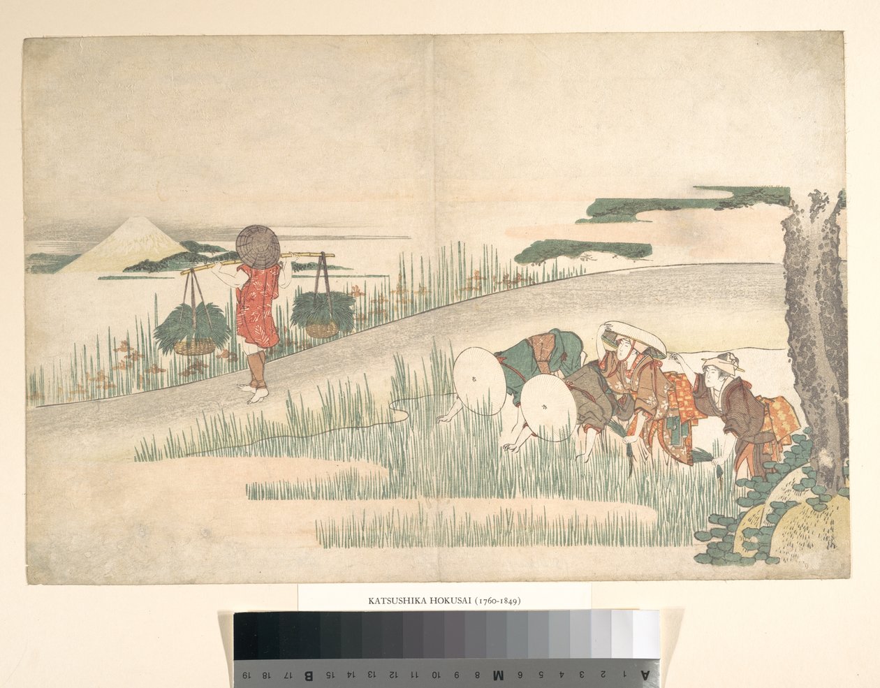 Lente in de rijstvelden door Katsushika Hokusai