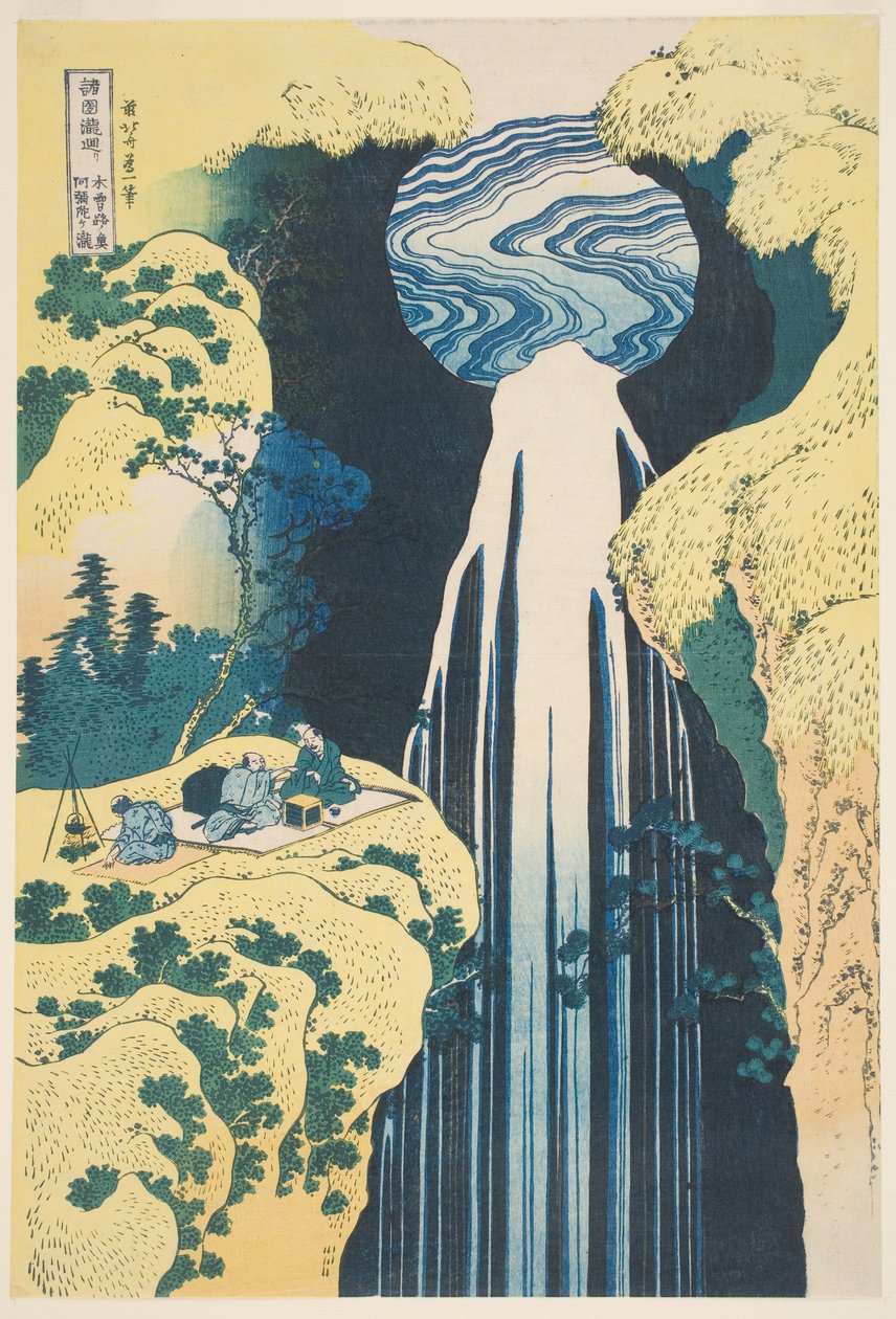 De Amida Waterval in de Provincie Kiso door Katsushika Hokusai