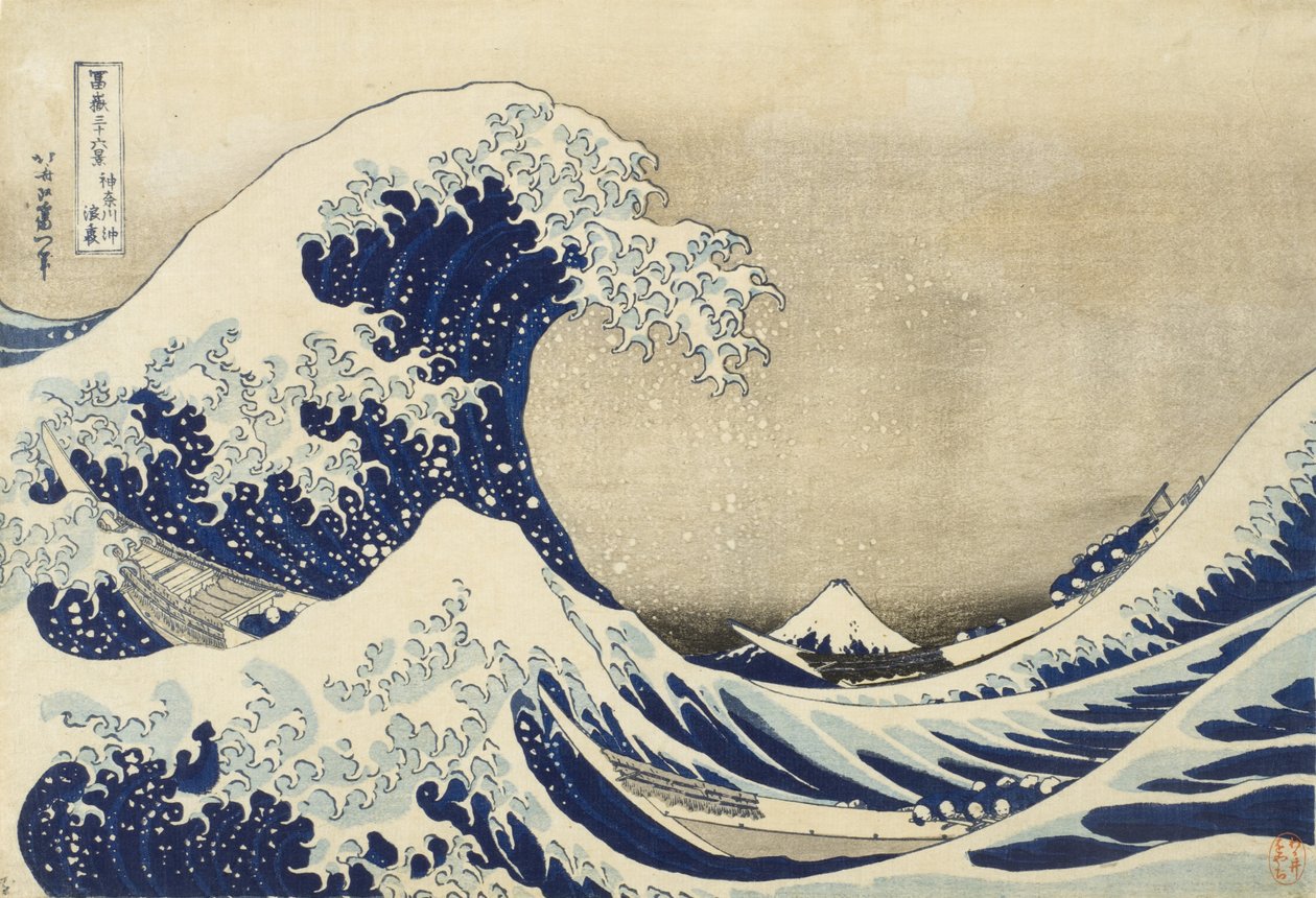 De grote golf van Kanagawa, c.1830 door Katsushika Hokusai