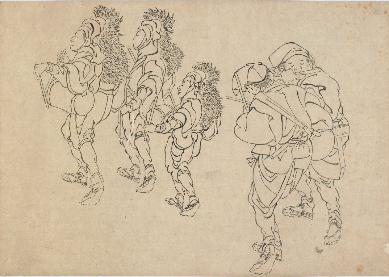 De leeuwendans, late 18e-vroege 19e eeuw door Katsushika Hokusai