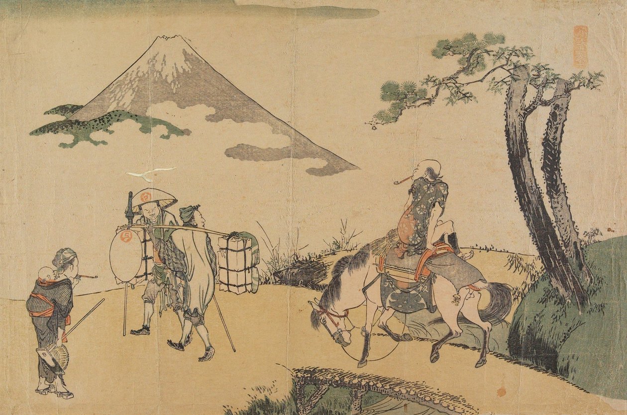 De top van de berg Fuji door Katsushika Hokusai