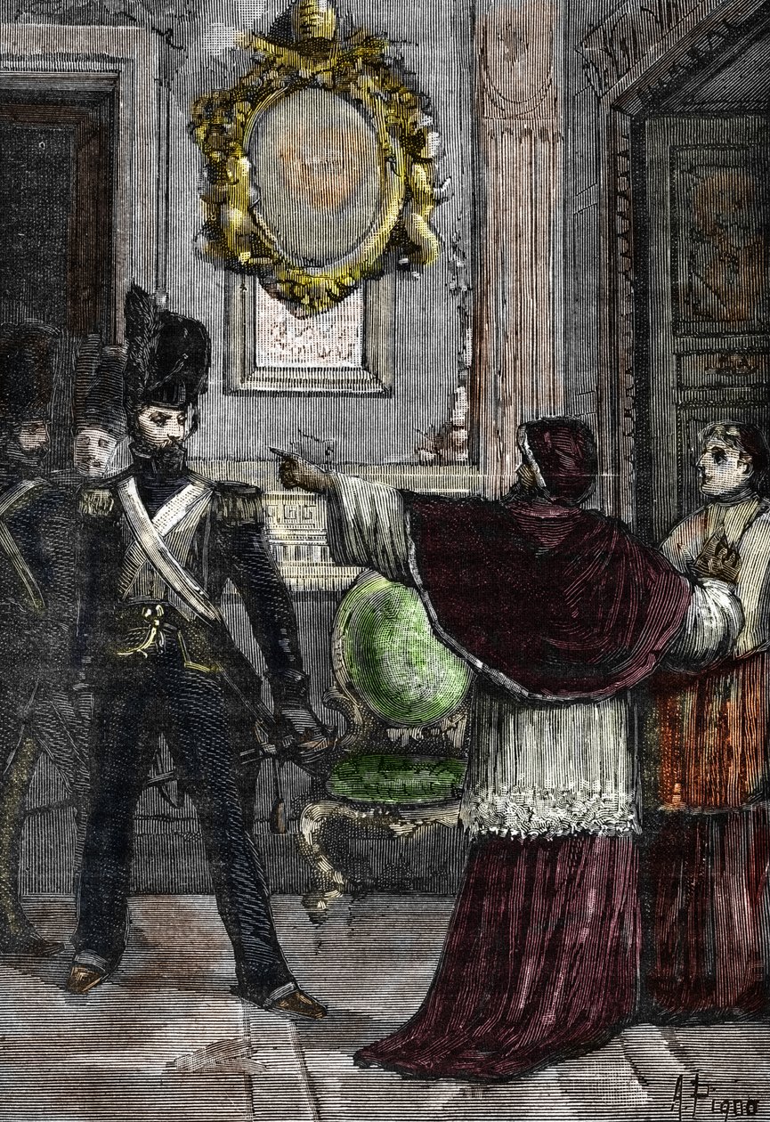Generaal Radet ontvoert paus Pius VII opgesloten in het Quirinaal Paleis door Alec Hunter