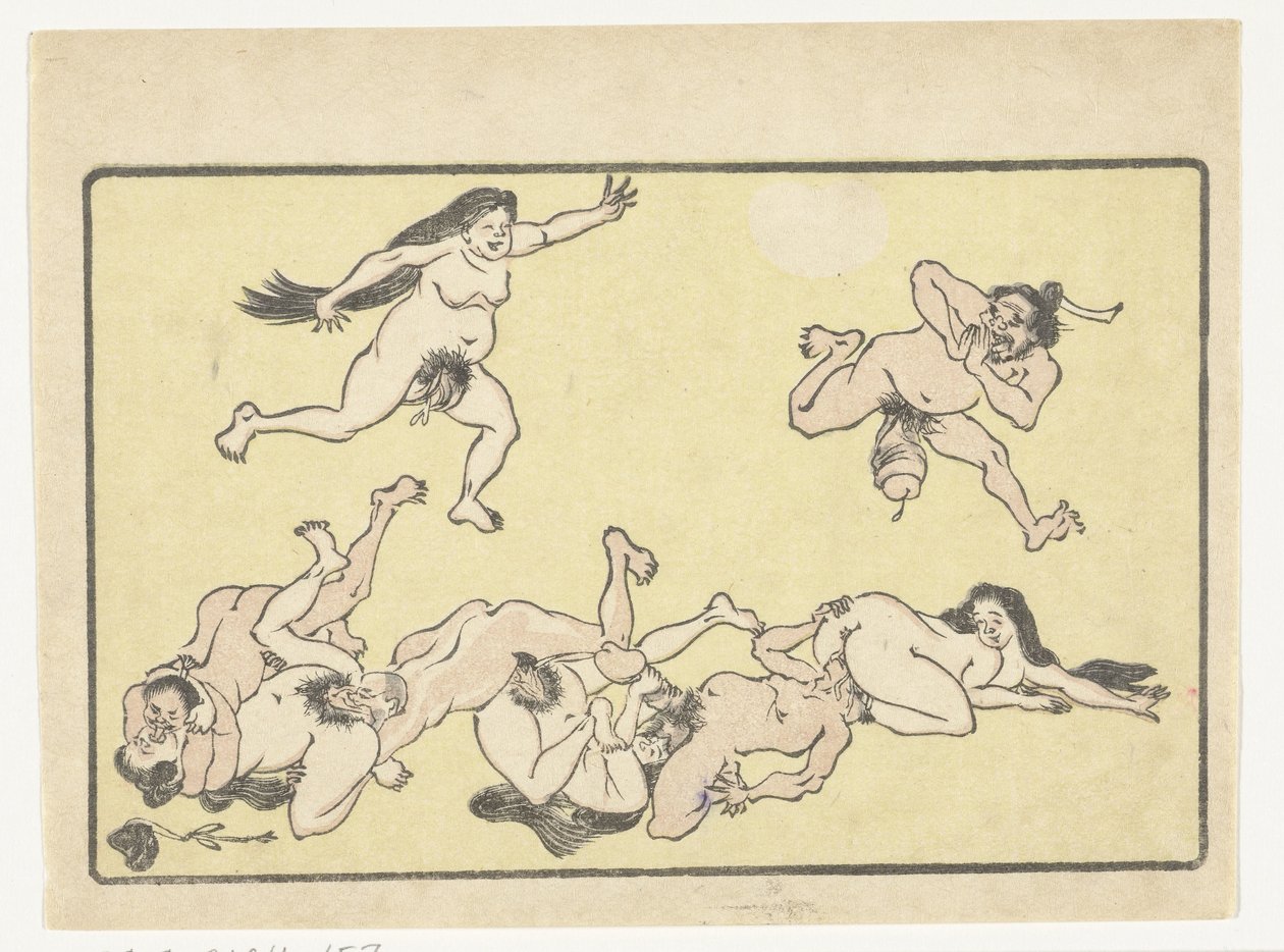 Orgie door Kawanabe Kyosai