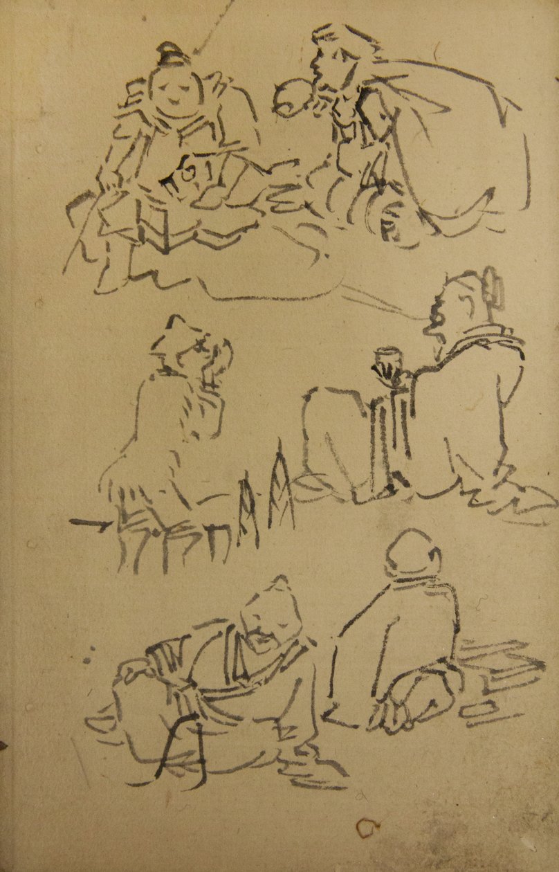 Schetsen van Oost-Aziatische Legendarische Figuren, eind 19e eeuw door Kawanabe Kyosai