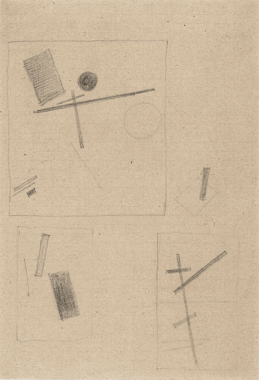Suprematistische Tekening door Kazimir Severinovich Malevich