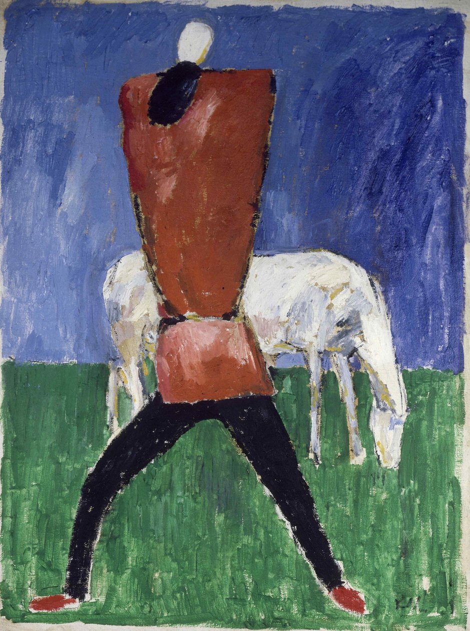 Het witte paard man en paard, 1930-1931 door Kazimir Severinovich Malevich