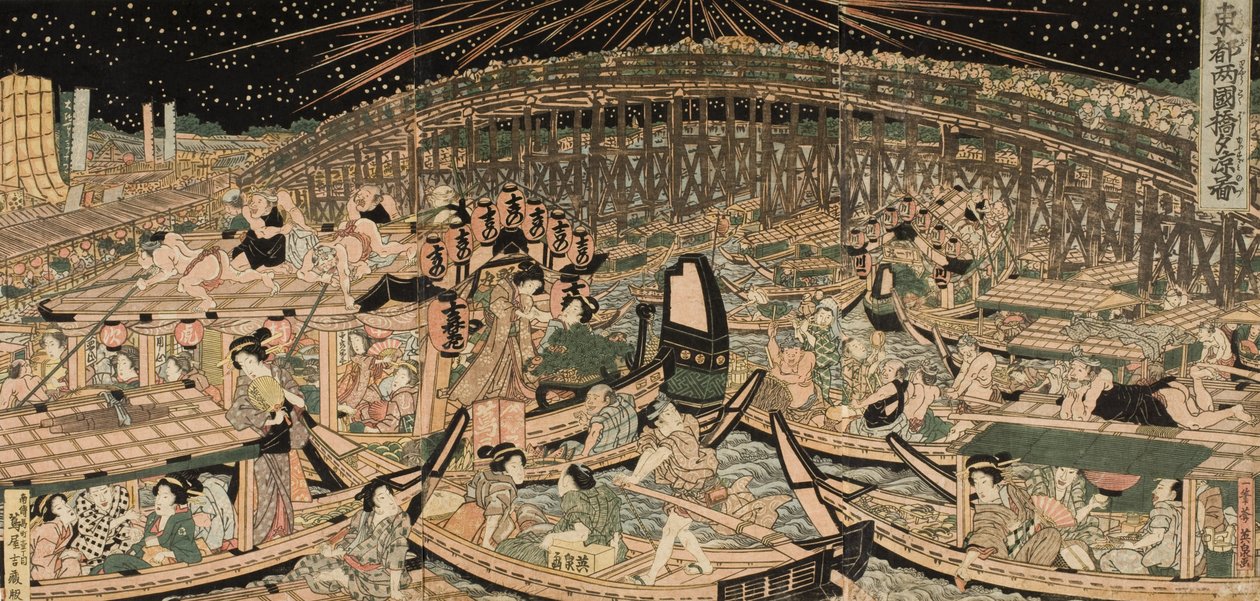Een koele avond bij de Ryōgoku-brug in de oostelijke hoofdstad door Keisai Eisen