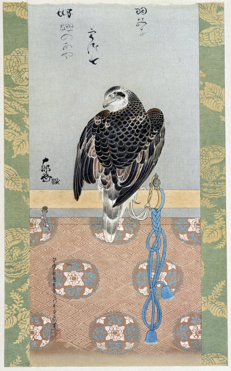 Valk - zijdeschilderij door Itaya Keishiu door Keishu Hiromasa Itaya