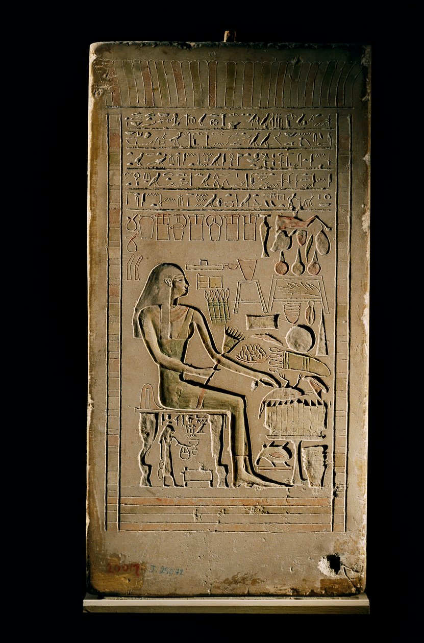 Kalkstenen stèle van Lady Senetities, Egyptisch Museum, Caïro door Kenneth Garrett