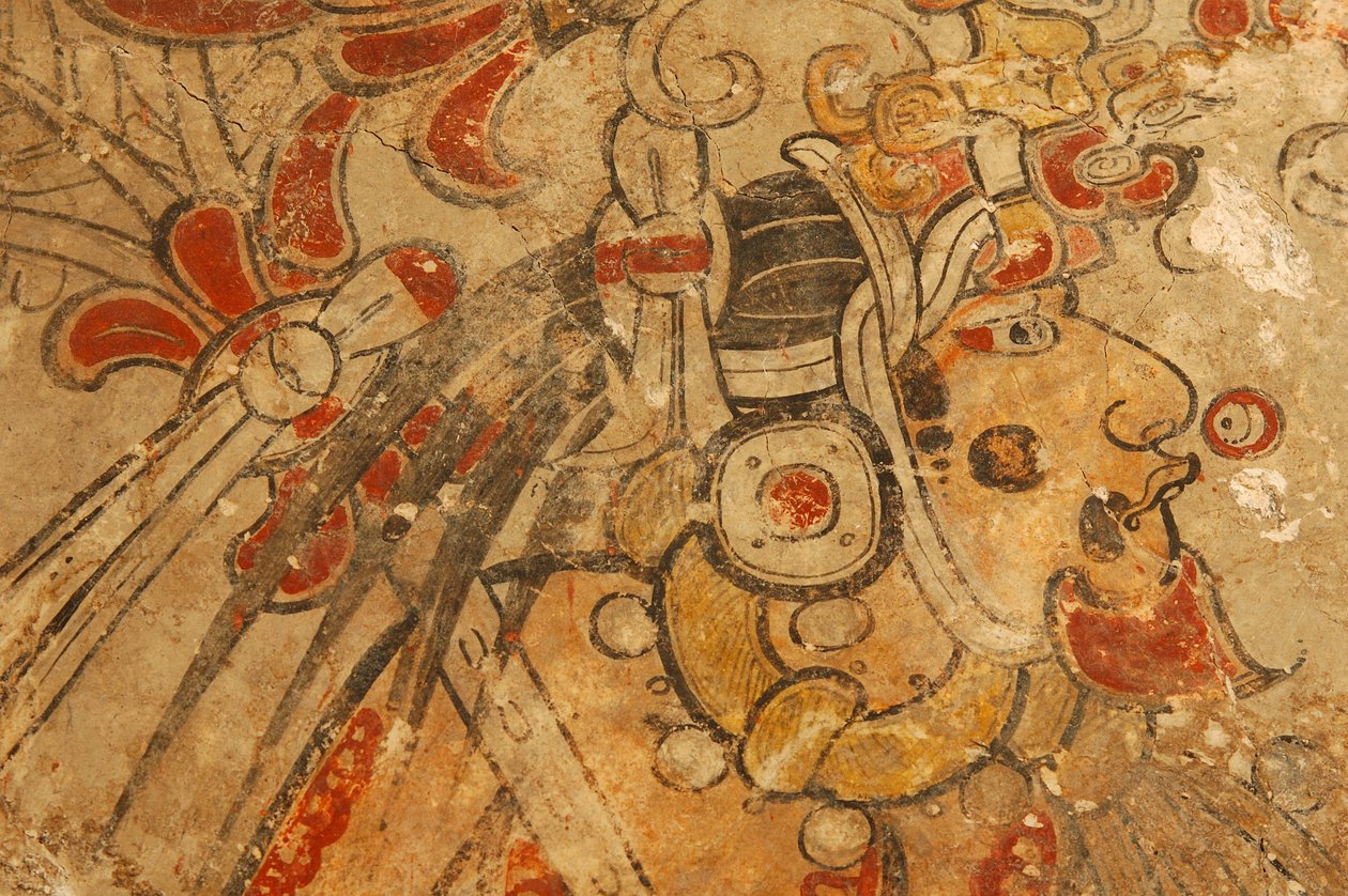 Maya; Maya Muurschilderingen; San Bartolo; Guatemala; Dr. Bill Saturno door Kenneth Garrett