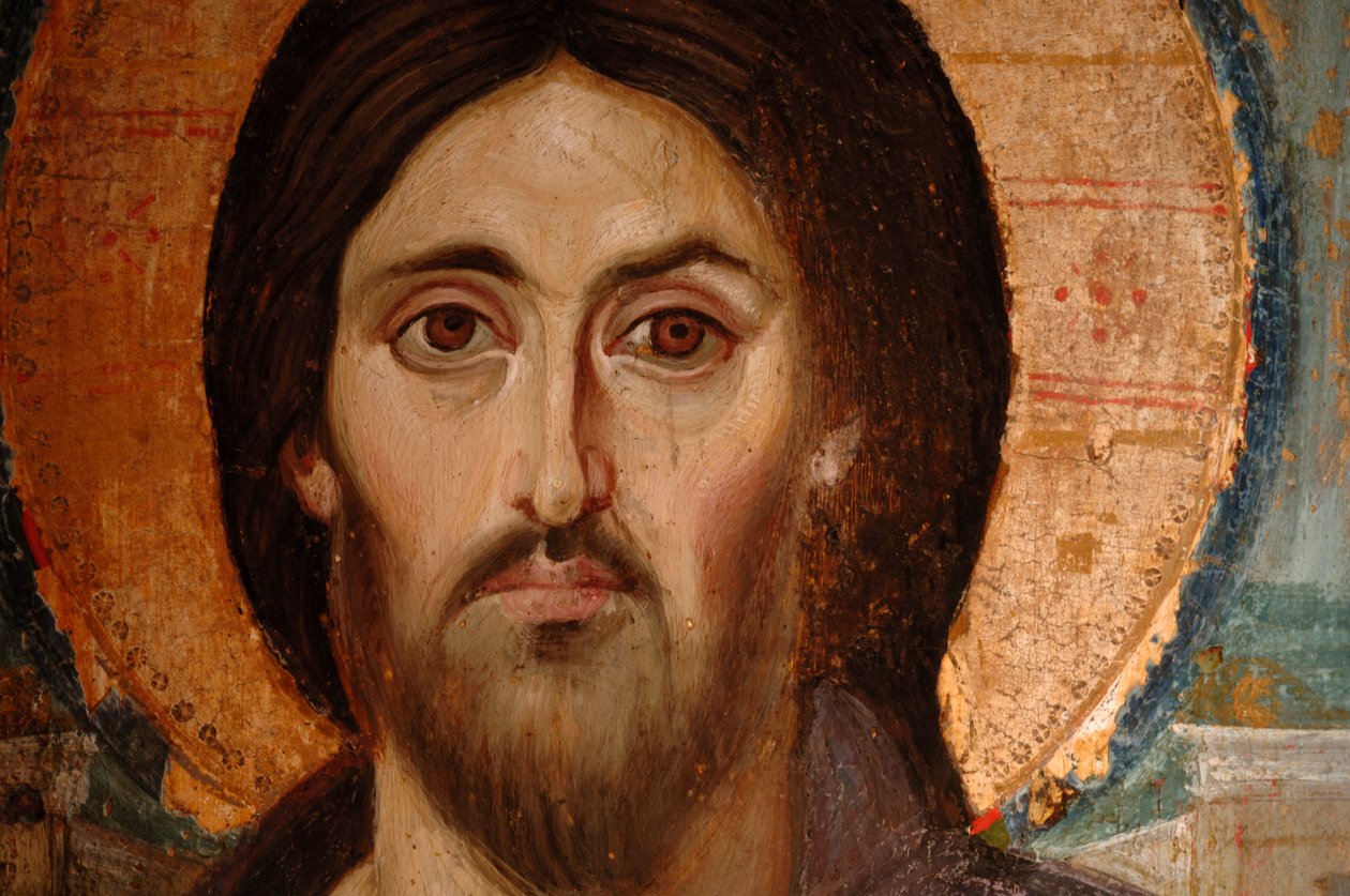 Schilderij van Jezus in Koptische stijl, St. Catharina