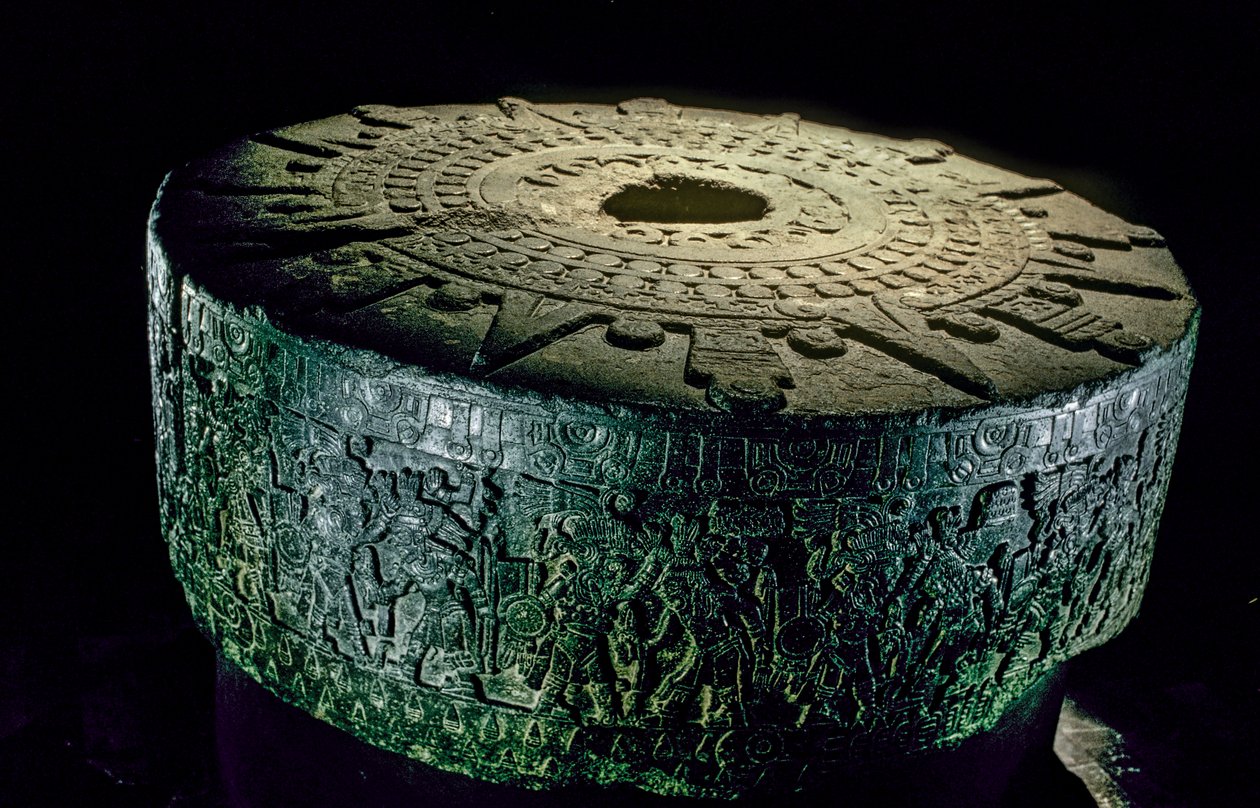 Tenochtitlan, Templo Mayor, Azteeks, Mexico, Mexico-Stad, Grote Tempel van de Azteken door Kenneth Garrett