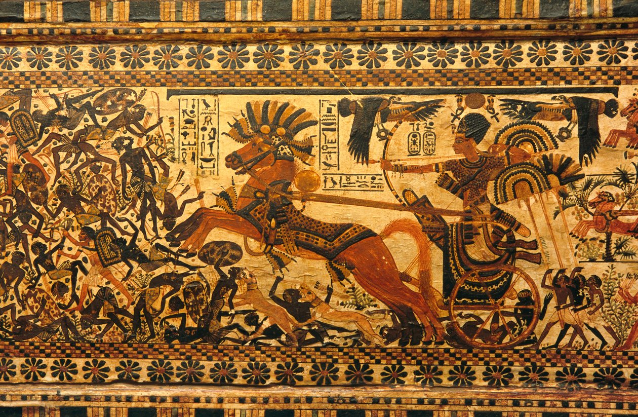Muurschildering in het graf van koning Toetanchamon; koning Toetanchamon; Egypte; Nieuwe Rijk door Kenneth Garrett
