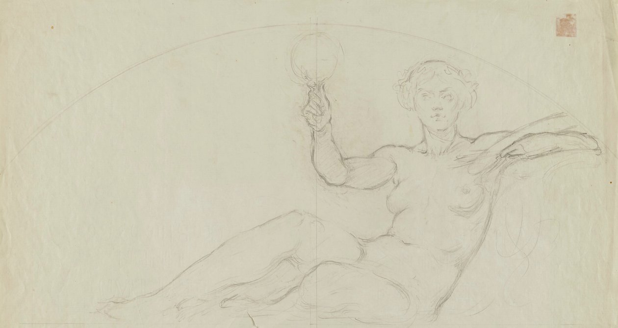(Rotunda van het Capitool van de staat Iowa) (Kunst, studie voor paneel) door Kenyon Cox