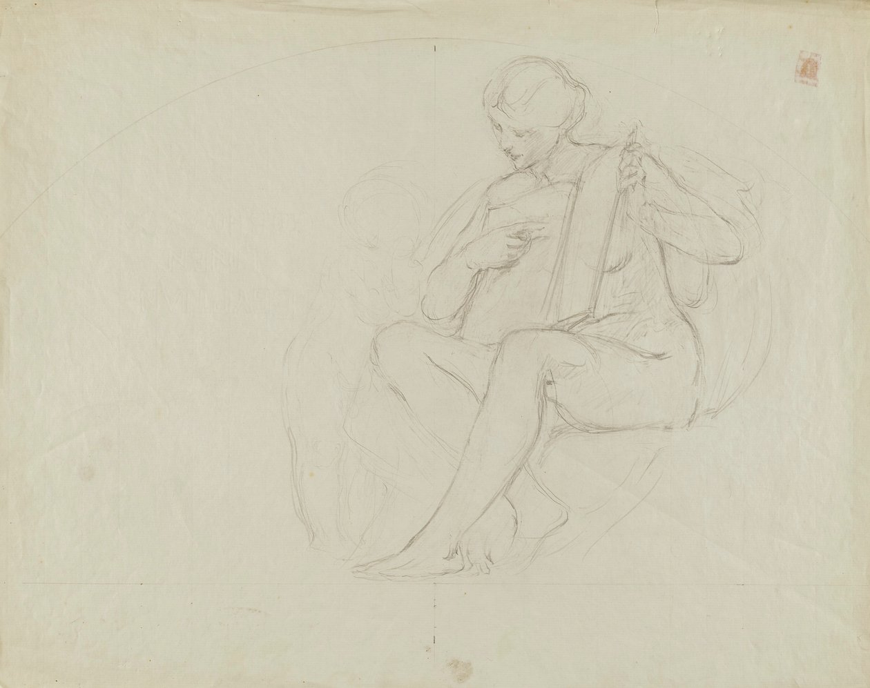 (Rotunda van het Capitool van de staat Iowa) (Onderwijs, studie voor panel) door Kenyon Cox
