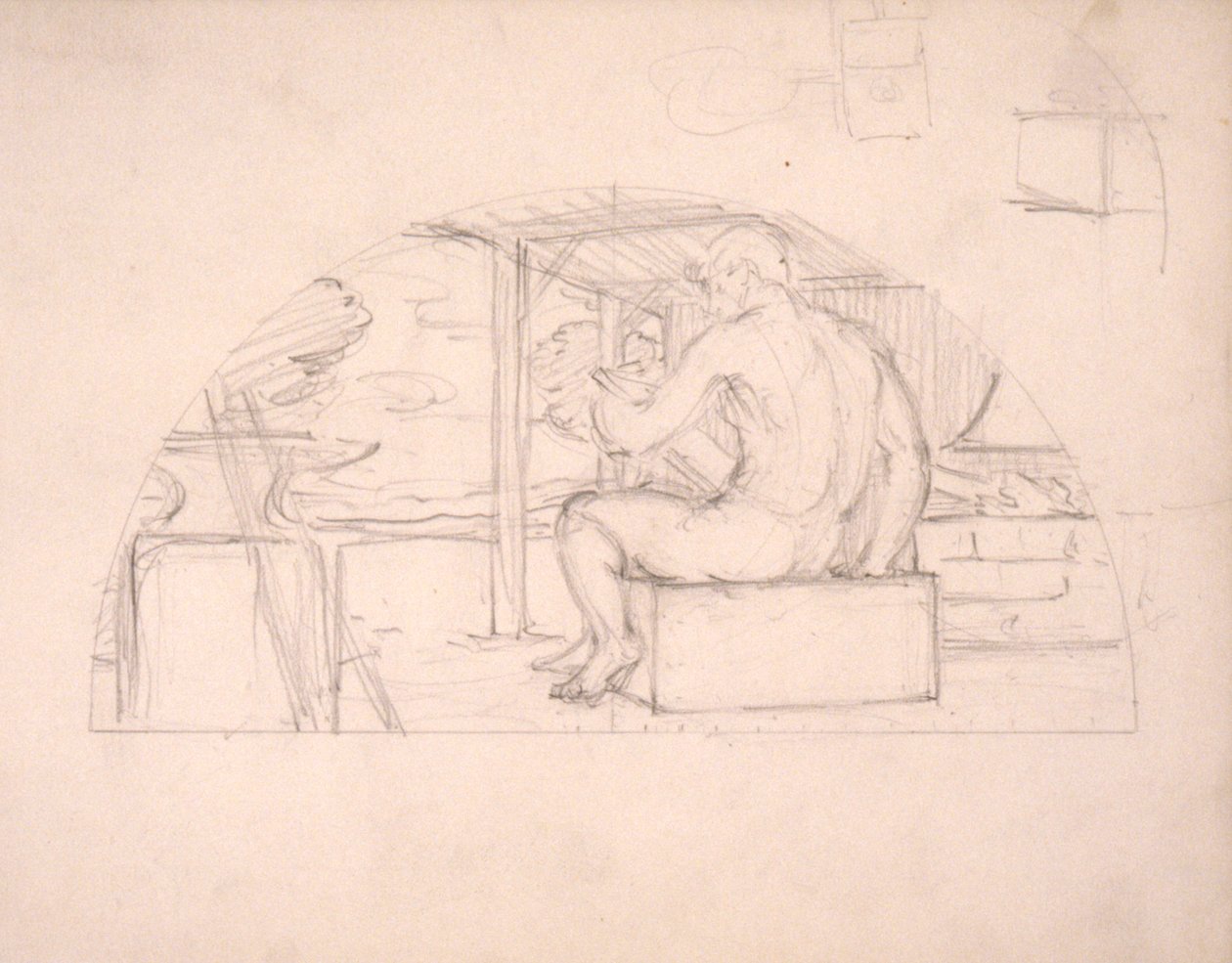 (Rotunda van het Capitool van de staat Iowa) (Fabrikanten, studie voor panel) door Kenyon Cox