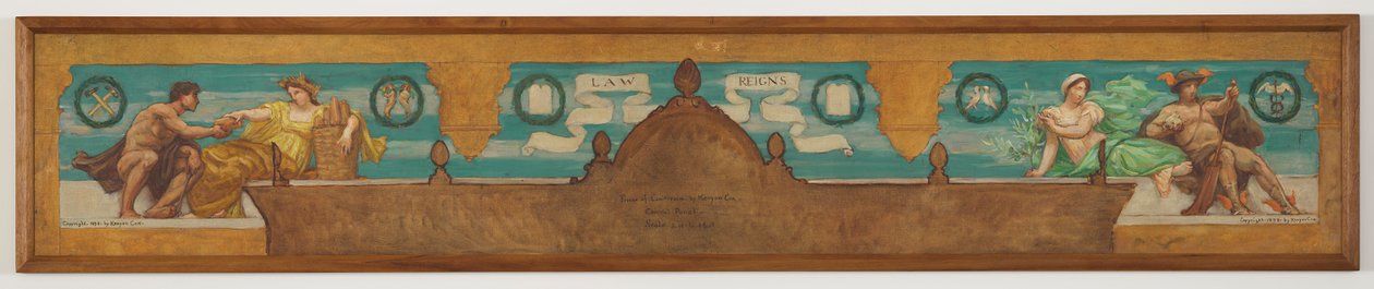 Wet heerst, studie voor centraal paneel van "De heerschappij van de wet," fries voor Appellate Court, New York door Kenyon Cox