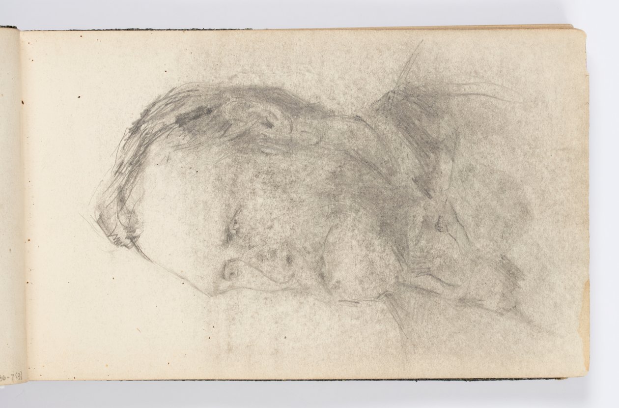 Schetsboekpagina: Portret van man met baard door Kenyon Cox