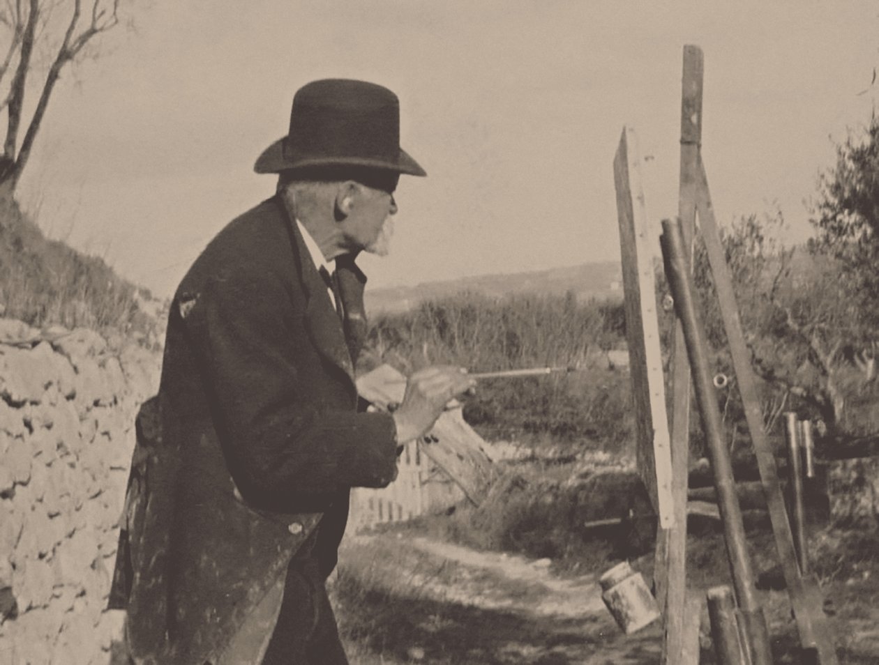 Paul Cézanne schildert in Les Lauves door Ker Xavier Roussel