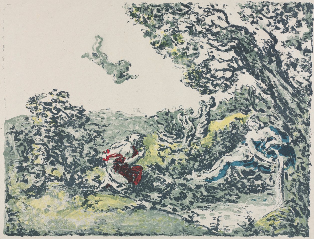 Satyr en vliegende cupido door Ker Xavier Roussel