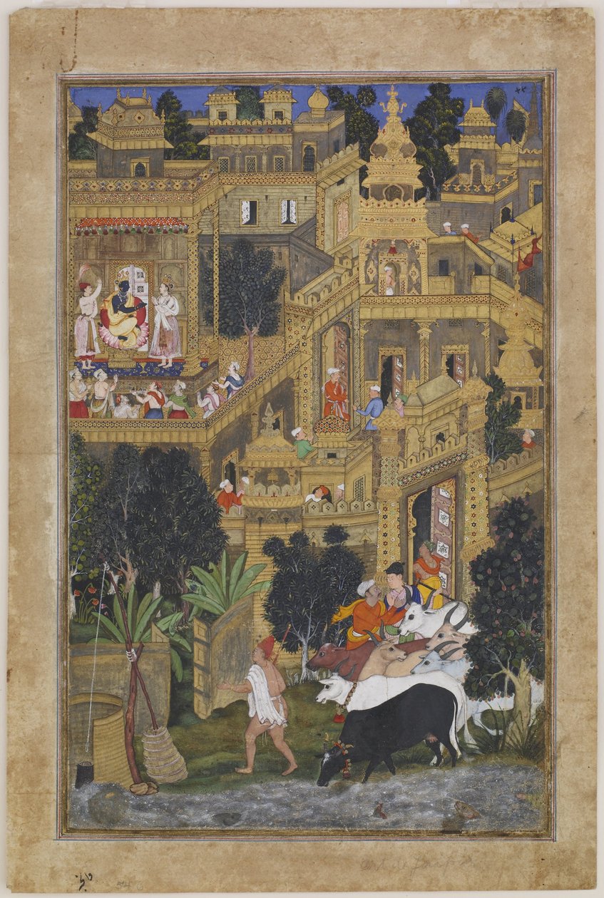 De Heer Krishna in de Gouden Stad, ca. 1586 door Kesav Kalan