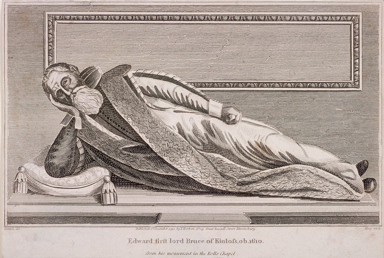 Monument voor Sir Edward Bruce in Rolls Chapel, Chancery Lane, Londen door King