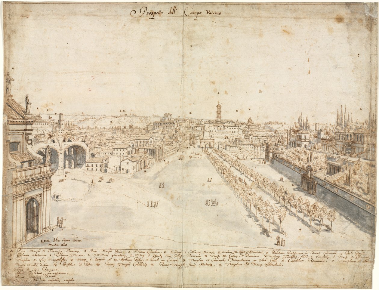 Achttien Zichten van Rome: Het Campo Vaccino (Het Romeinse Forum) door Kitagawa Utamaro