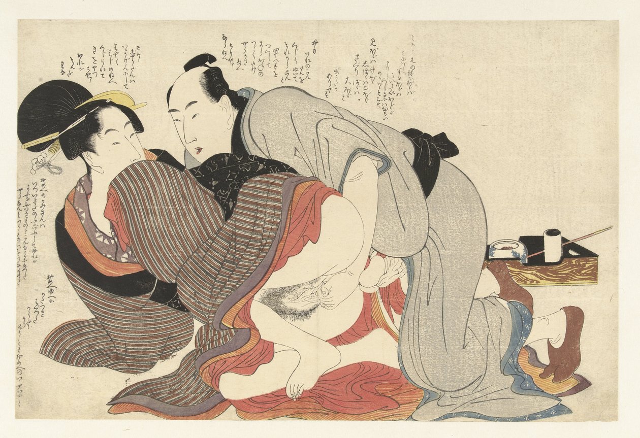Getrouwde man en weduwe door Kitagawa Utamaro