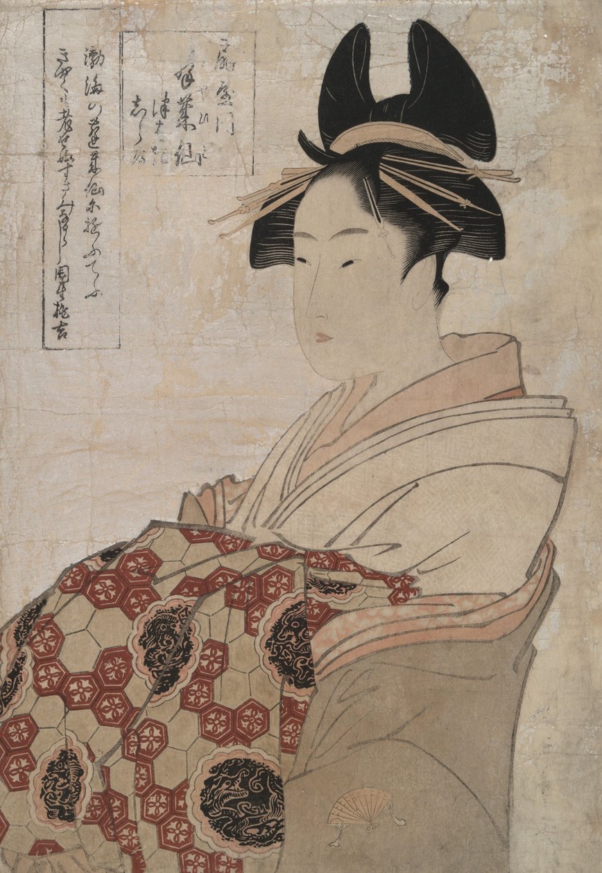 Miyahito van het theehuis Ōgi-ya door Kitagawa Utamaro