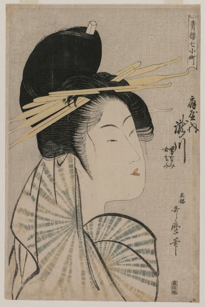 De courtisane Takigawa van Ogiya (uit de serie Zeven Aspecten van Komachi in de Groene Huizen) door Kitagawa Utamaro